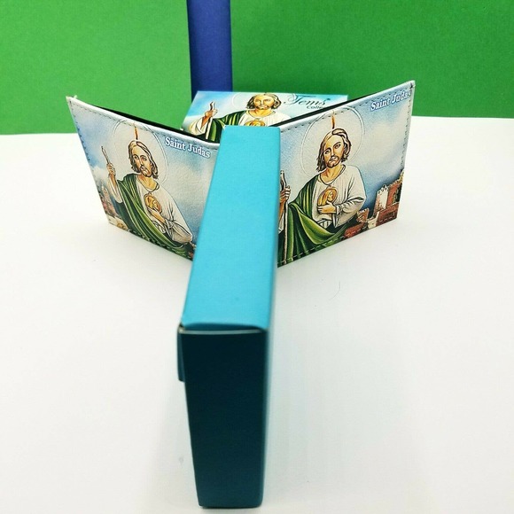 Mens wallet SAN JUDAS TADEO st jude bi-fold LEATHER wallet CARTERA Handcrafted - Picture 7 of 7